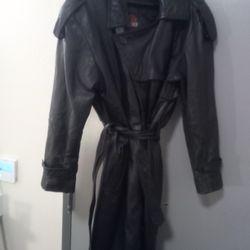 Men's Leather Trench Coat 