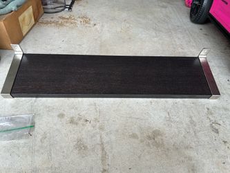 IKEA dark wood/metal shelf w/hardware
