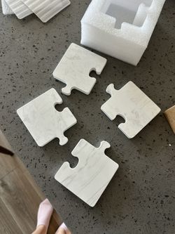 Marble Puzzle Piece Coasters / Decor