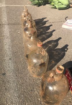 Vintage glass bottles / jugs