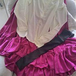 Mary Popins Returns Costume Civil War Era Orchid w/Garibaldi Blouse no L/XL  Very full ruffled skirt and sash. New