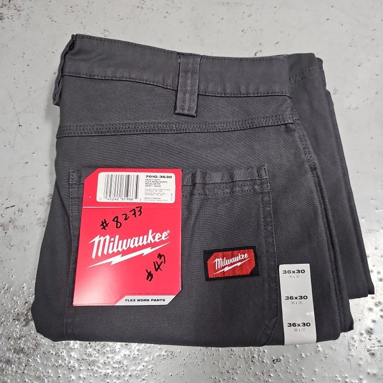 Milwaukee
Men's 36 in. x 30 in. Gray Cotton/Polyester/Spandex Flex Work Pants with 6 Pockets