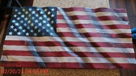 Hand-Carved American Flag