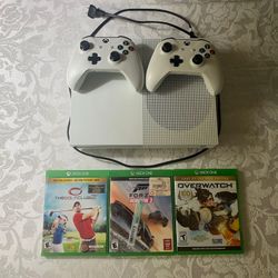 Xbox One With 2 Controllers And 3 Games