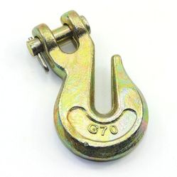 WorldPac (Pack of 8) 3/8-inch, Grade 70 Clevis Grab Hook, Yellow Chromate Finish