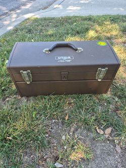 Vintage metal toolbox.
