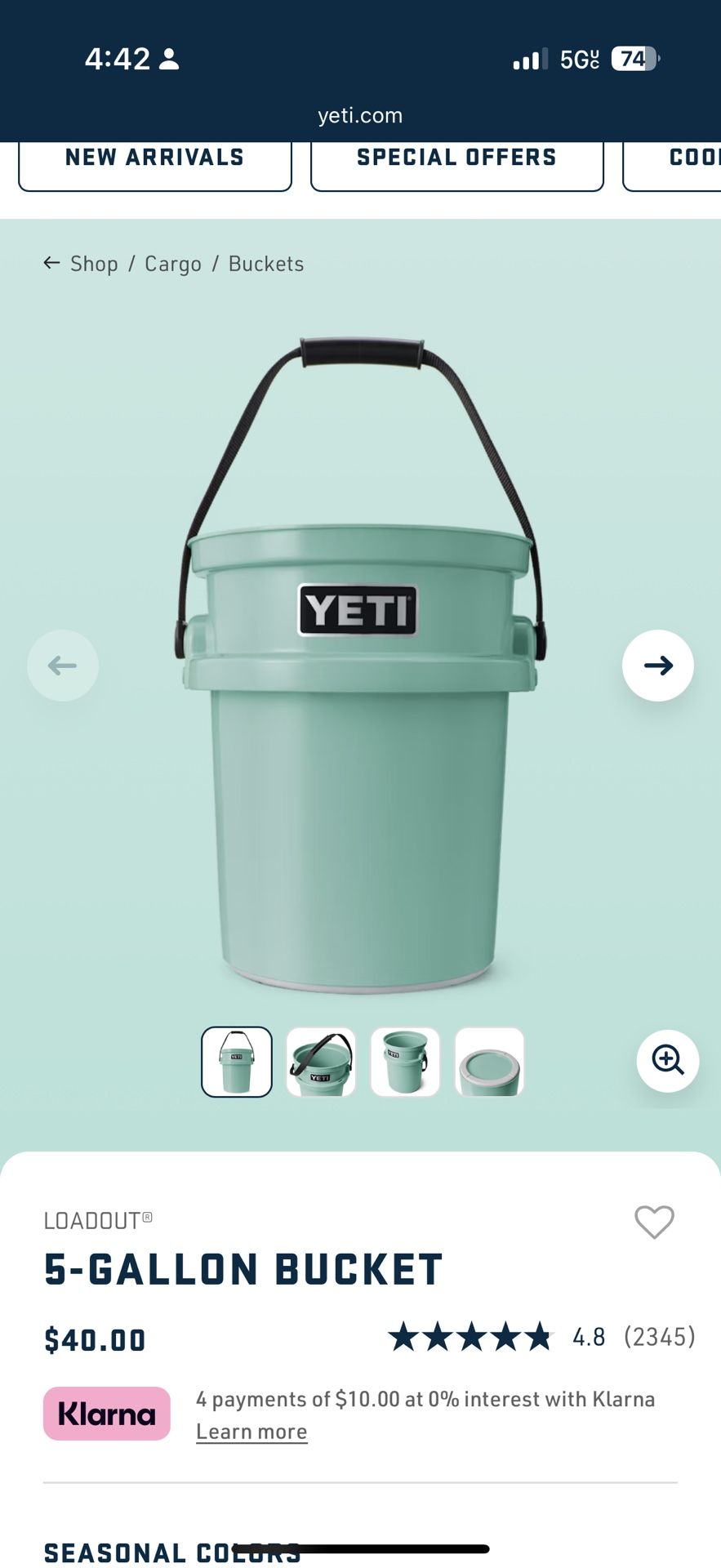 Yeti 5 Gallon Bucket