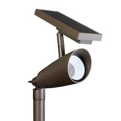 BRAND NEW IN BOX! OneSync Landscape 100 Lumens Bronze Solar Integrated LED Outdoor Spotlight w/Dusk-To-Dawn Adj Directional Lamp Head CCT+RGB Wireless