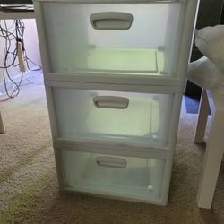 Plastic Storage With 3 Drawers 