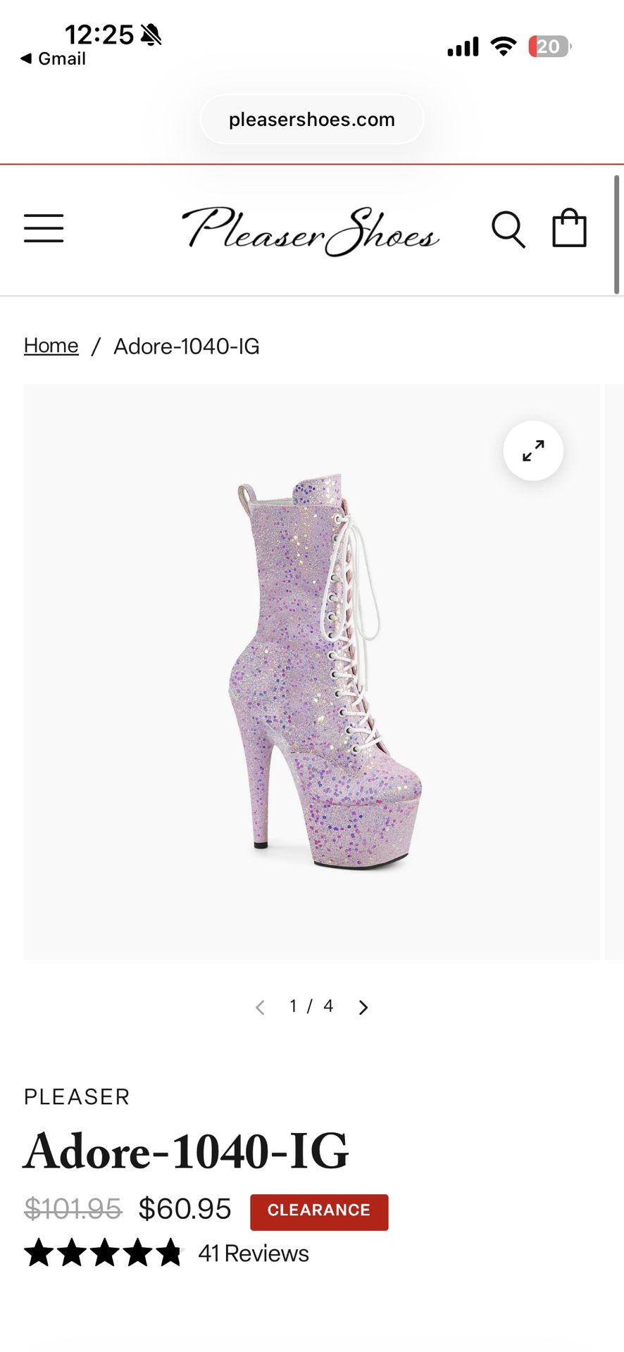 Pleaser Pink Boot Heel