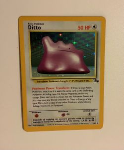 Ditto Holo Rare Pokémon Card 3/62 Fossil LP