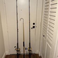 Penn rods 7 ft custom rods and gold gaff