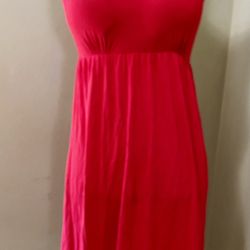 BUMP IN THE NIGHT Maternity Nursing Gown Red Cami Nightgown Padded Bra Sz S 