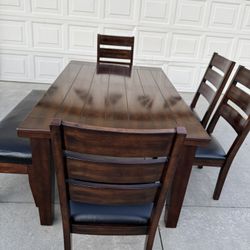 Dining Table With 4 Chairs And 1 Bench 