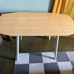 Ikea expandable Table , Wood Top, Metal Legs 