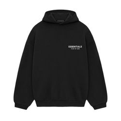 Essentials Fear Of God Hoodie Jet Black