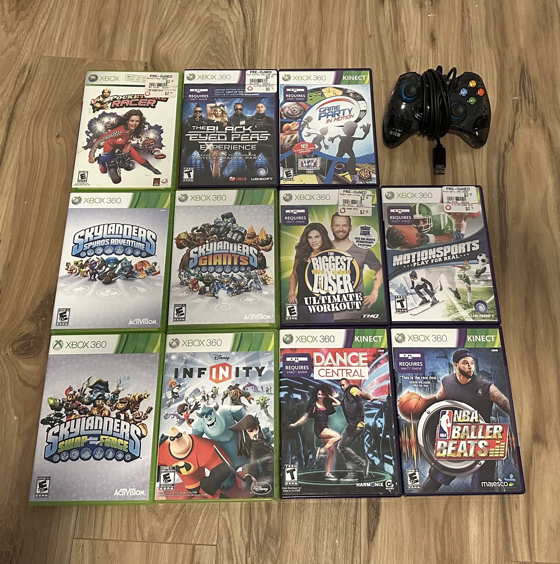 Xbox 360 games and controller