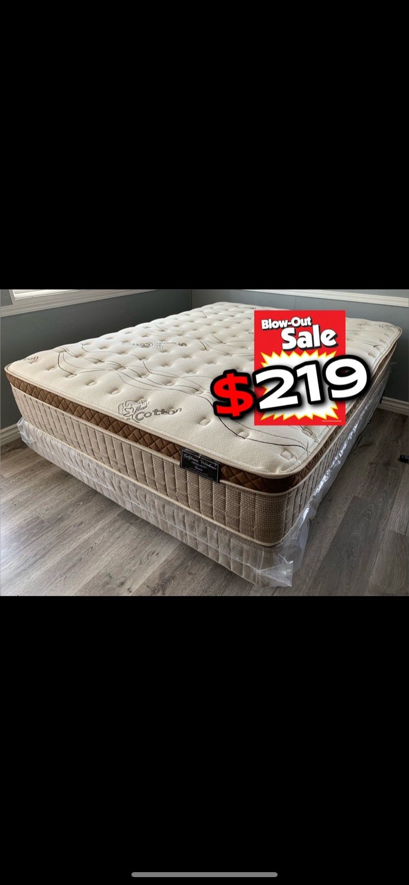 Queen Organic Cloud Edition Europillow Top 12inch Mattress!!