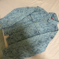 Supreme Script Jacquard Denim Trucker Jacket