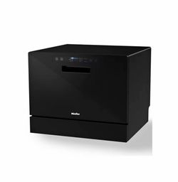 21 in. Professional Digital Portable Countertop Dishwasher with 6 Place Settings in Black