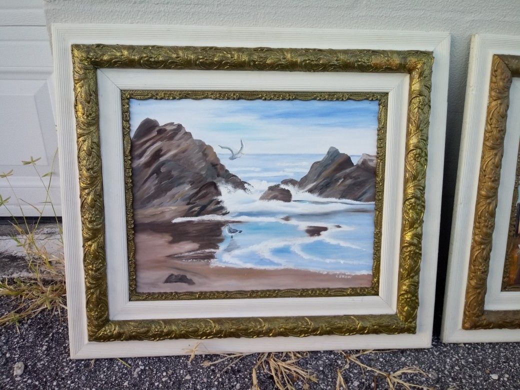 Original Paintings in Antique Matching Frames