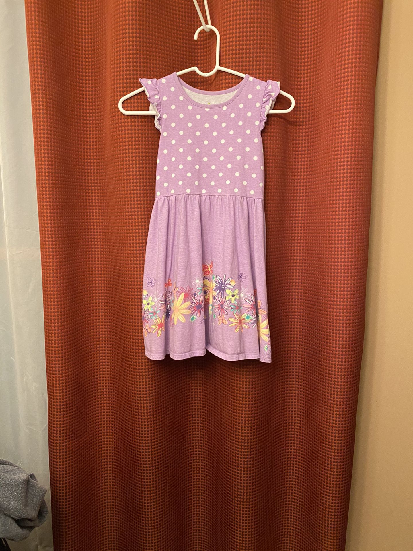 Girl's Purple Dress w/ Floral Design