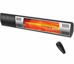Patio Heater, Infrared Outdoor Heater with Remote Control, Wall Mounted for Courtyard, Garage and Greenhouse