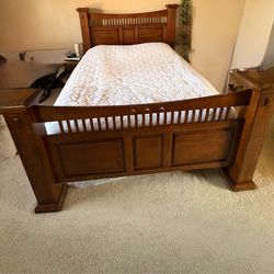 Mission style queen bed set