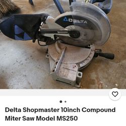 Delta Shopmaster 10" Compound Miter Saw Model MS250