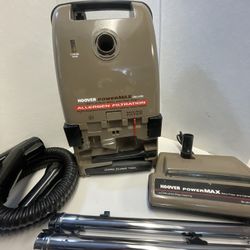Hoover PowerMAX Deluxe S3601 Canister Vacuum w Brush Head Allergen Filter Tested