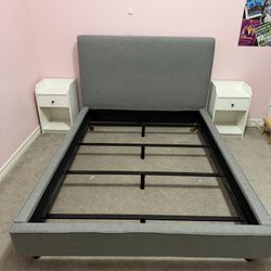 Full Size Bed Frame And Nightstands