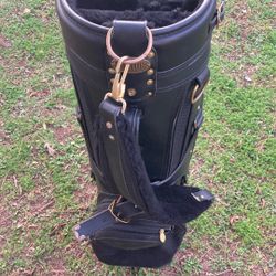 Burton Black Leather Golf Bag 