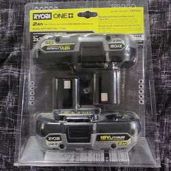 Ryobi One+ 18V 2ah Compact Batteries, 2 Pack
