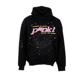 Sp5der P*nk Hoodie Black