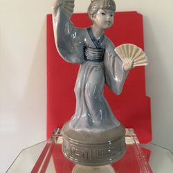 Vintage “Madam Butterfly” Porcelain Music Box, Made By Toyo, Japan