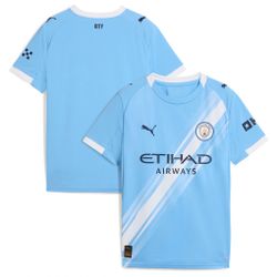 25/26 Manchester City Puma Youth Home Replica Soccer Jersey - Sky Blue - Size YL - BRAND NEW STILL WRAPPED