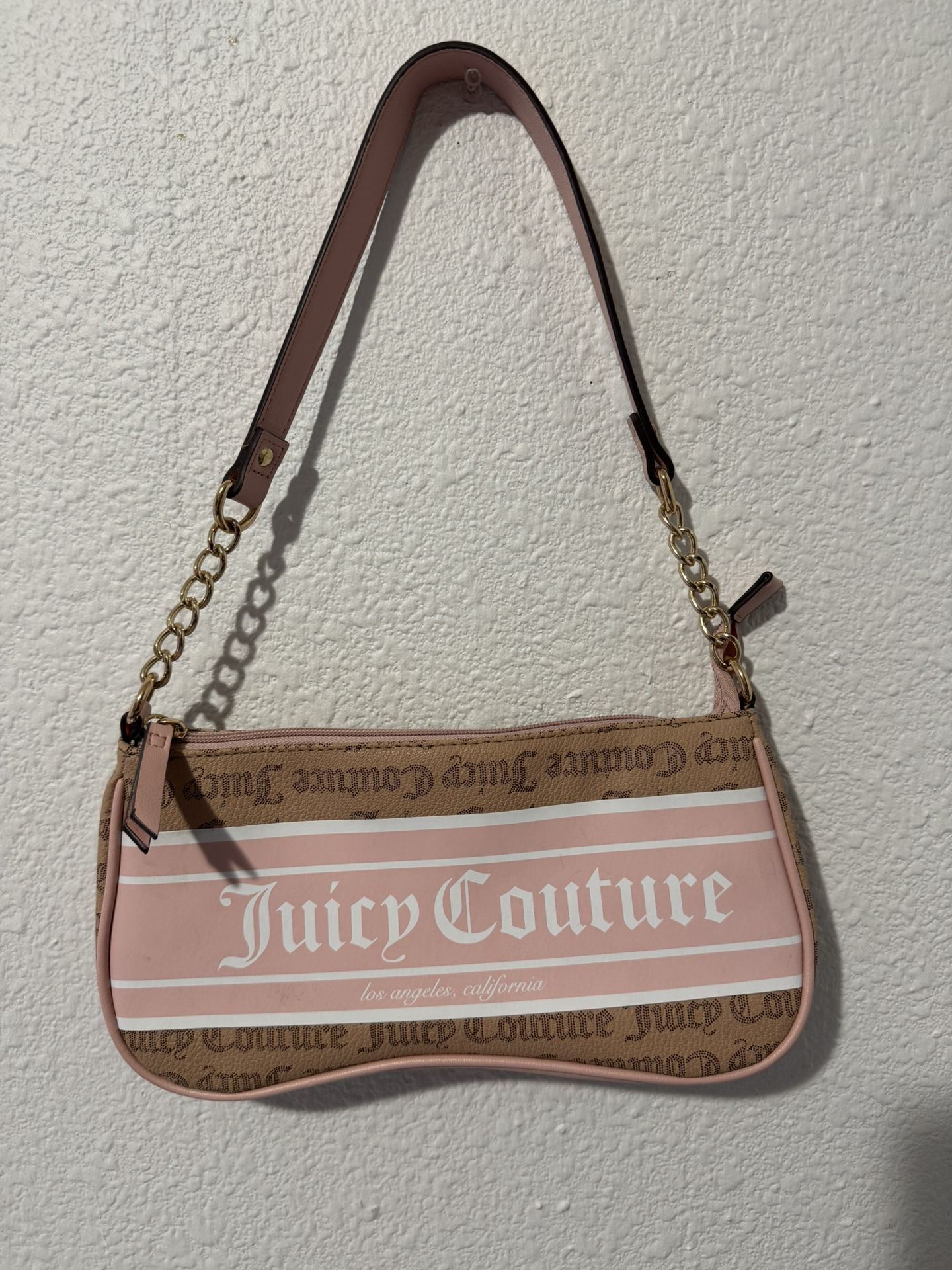 Juicy Couture Cafe and Pink Logo Shoulder Bag