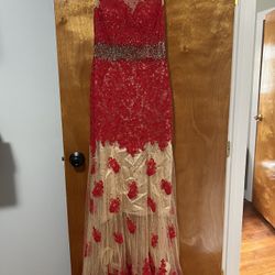 Beautiful Red And Gold Gown