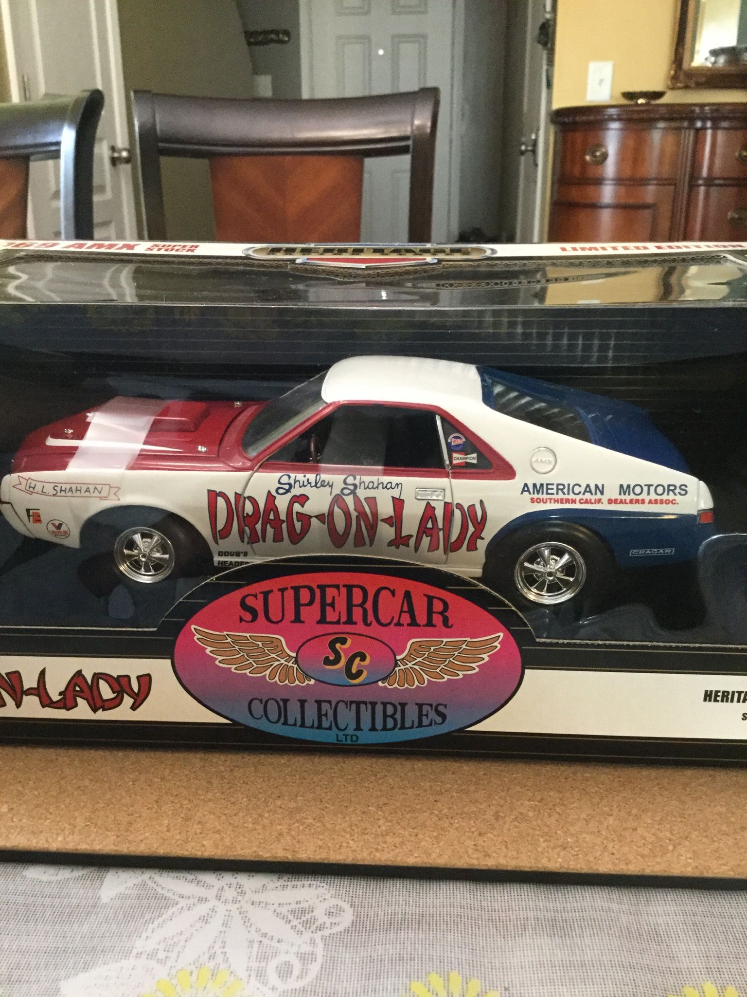 Up for1969 AMX Super Stock Heritage Racing Series # 3 “DRAG-ON-LADY” By Shirley Shahan.