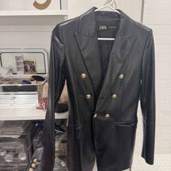 Zara Faux Leather Blazer Size XS 