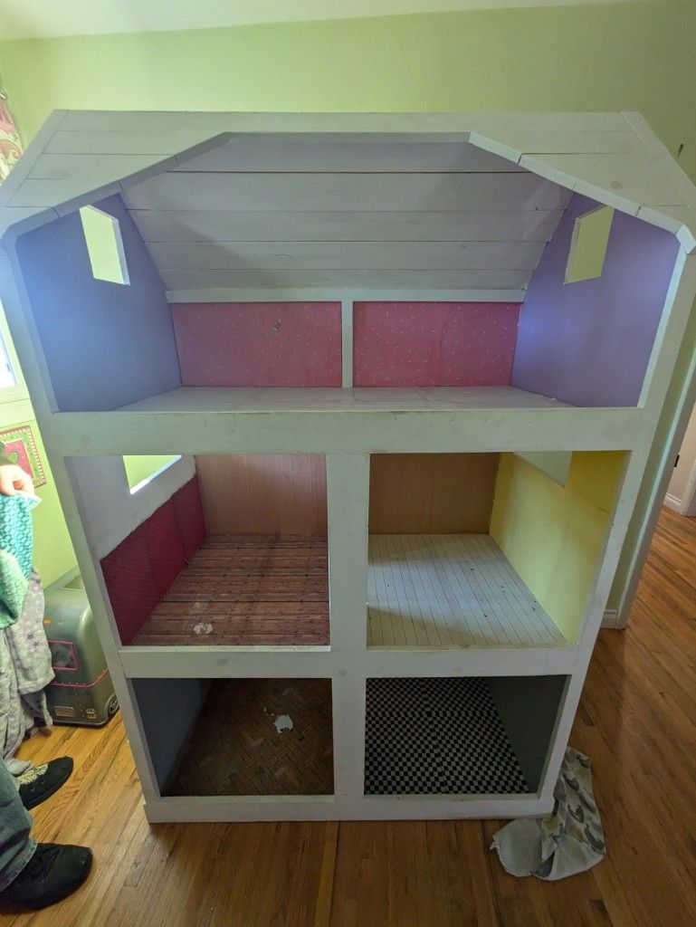 Dollhouse large 6' High 4' Wide 2' Deep Homemade