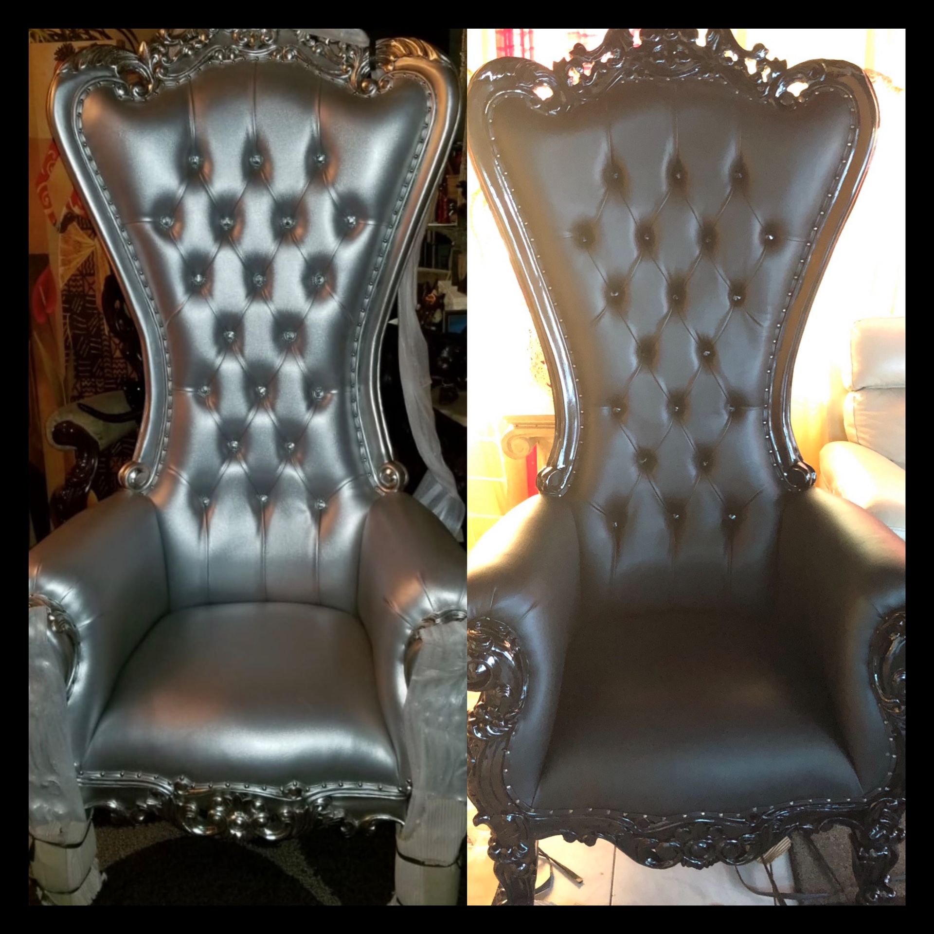 Black Or silver Throne Chair Rent Only