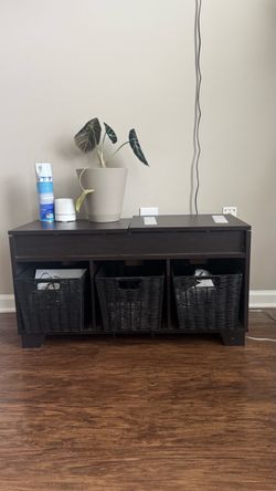 Dark Brown Storage Bench