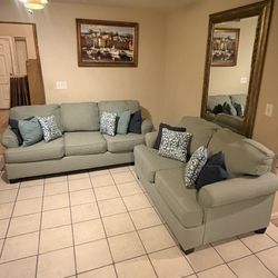 Mint Color Sofa & Loveseat