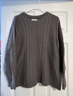 Grey cable sweater