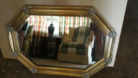 Gold Victorian style mirror