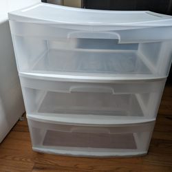 3 Plastic Drawers Storage 