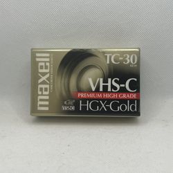 Maxell VHS-C TC-30 HGX-Gold Camcorder Blank Tape  Premium High Grade New/Sealed