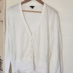 Anntaylor Knit White Gadigan Sz Medium