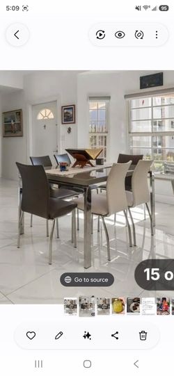 Dining table and chairs